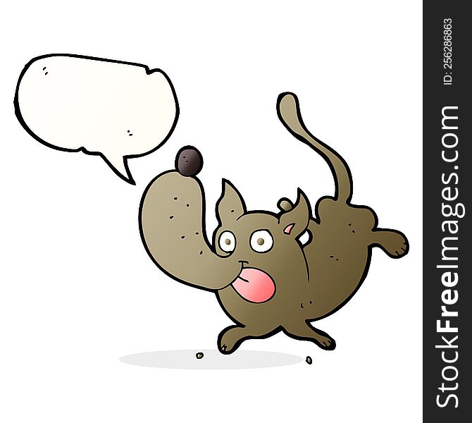 Cartoon Funny Dog With Speech Bubble
