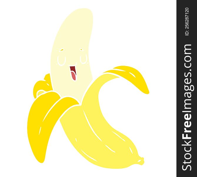 flat color style cartoon banana