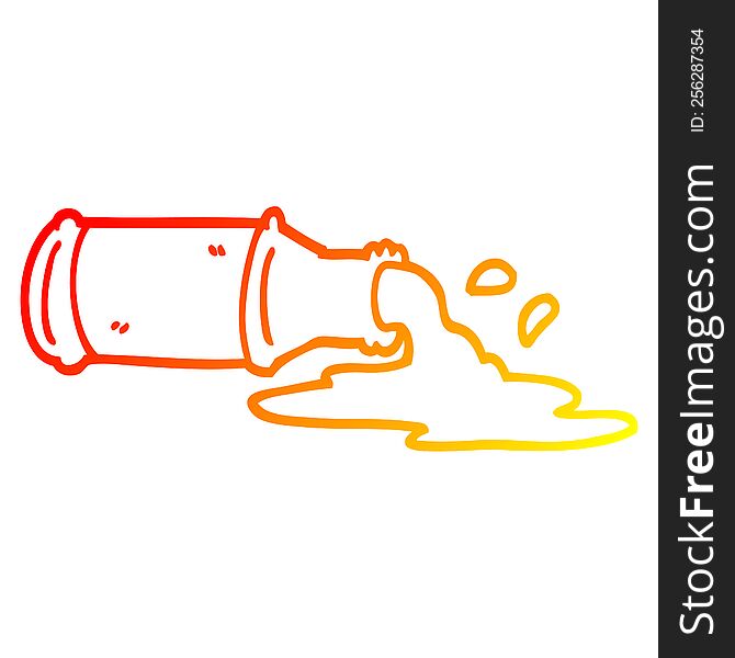 warm gradient line drawing cartoon spilled beer