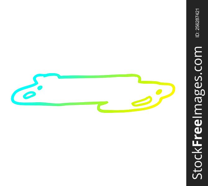 Cold Gradient Line Drawing Cartoon Water Puddle