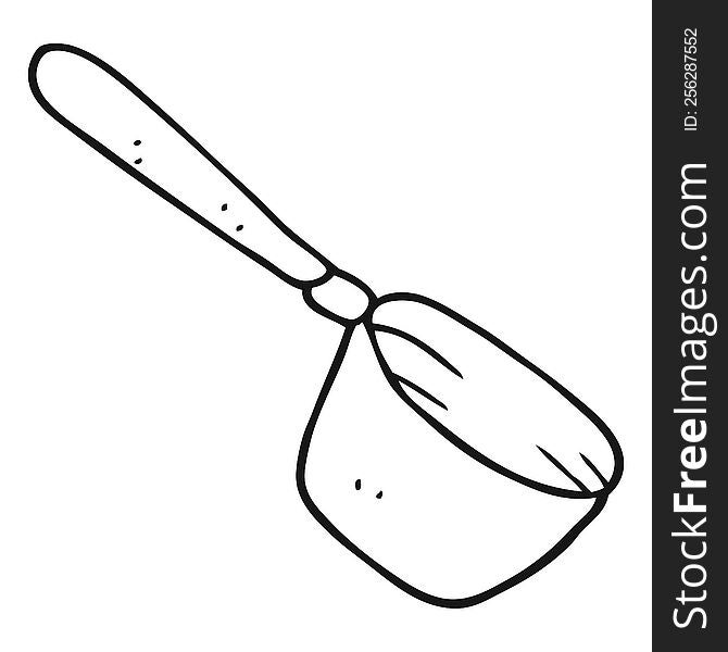 freehand drawn black and white cartoon kitchen saucepan