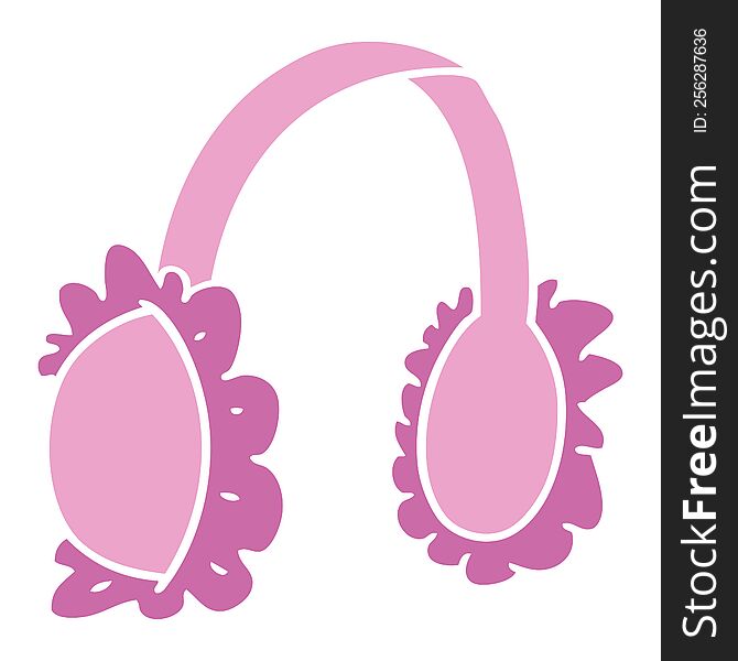 Cartoon Doodle Of Pink Ear Muff Warmers