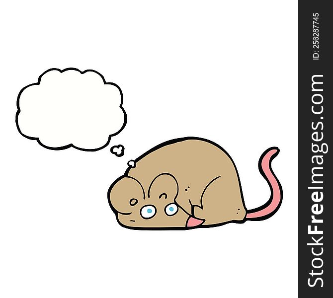 cartoon mouse with thought bubble