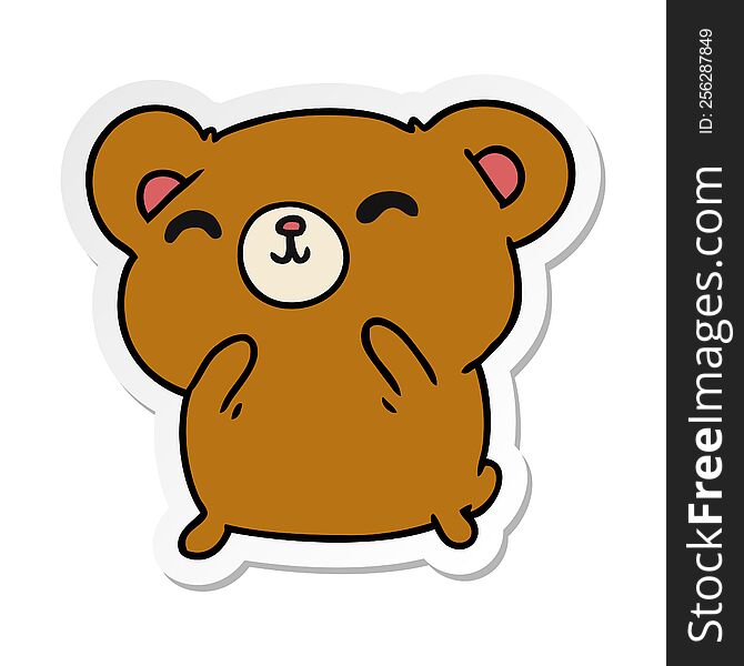 Sticker Cartoon Kawaii Cute Happy Bear