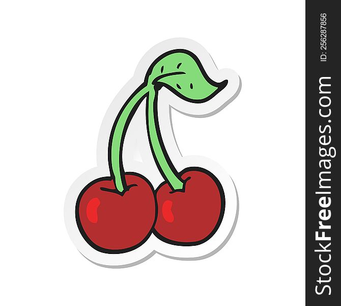 sticker of a cartoon cherries