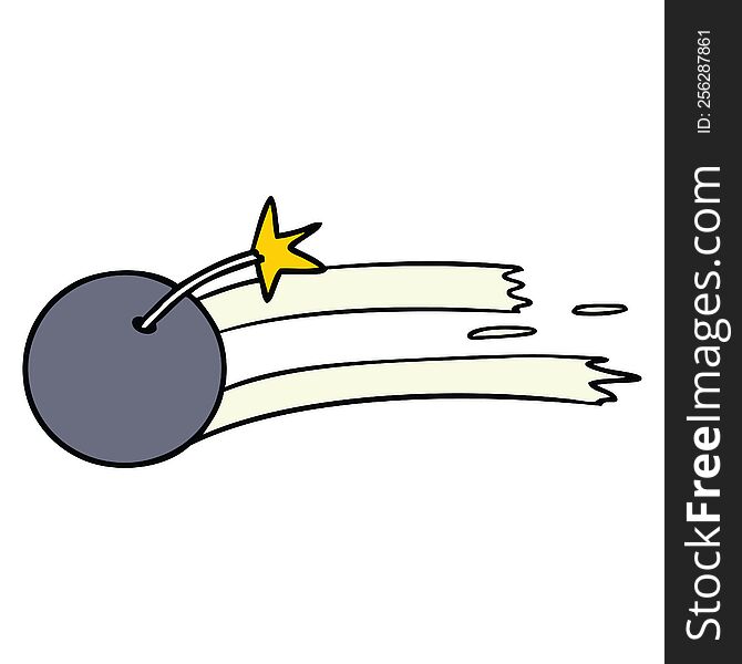 Cartoon Doodle Of A Lit Bomb