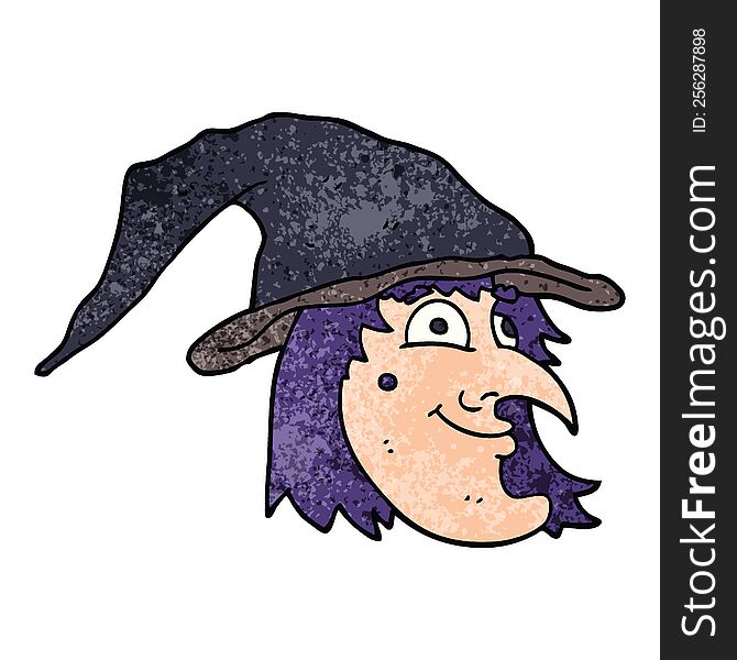 Cartoon Doodle Happy Witch