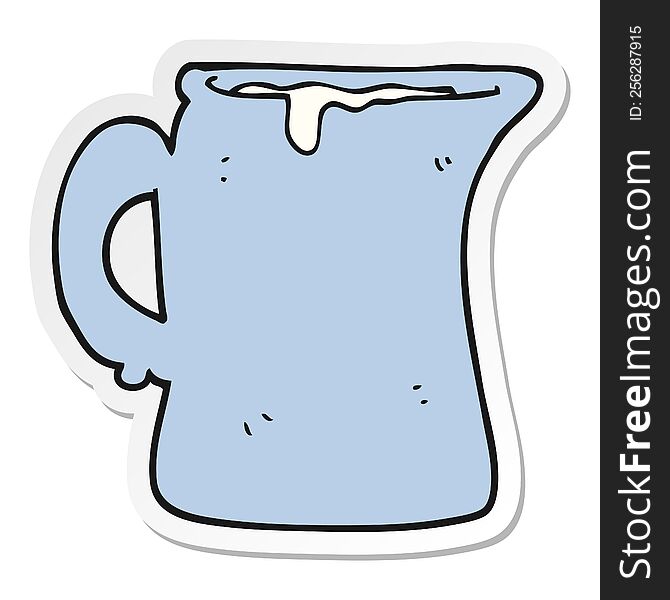 sticker of a cartoon milk jug