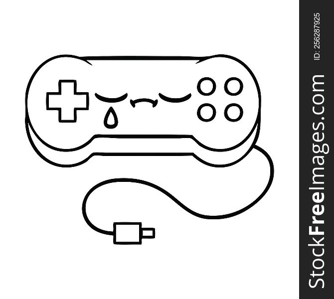 line drawing cartoon of a game control