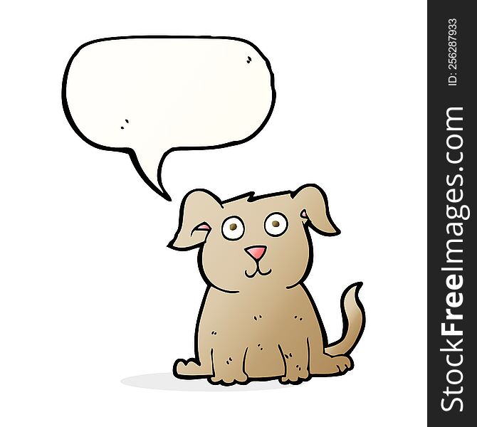 Cartoon Happy Dog With Speech Bubble