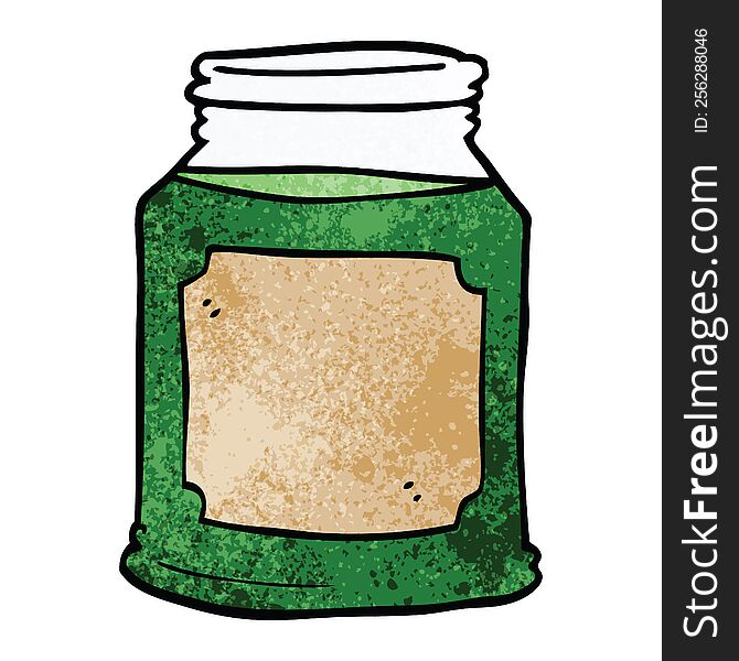 cartoon doodle liquid in a jar