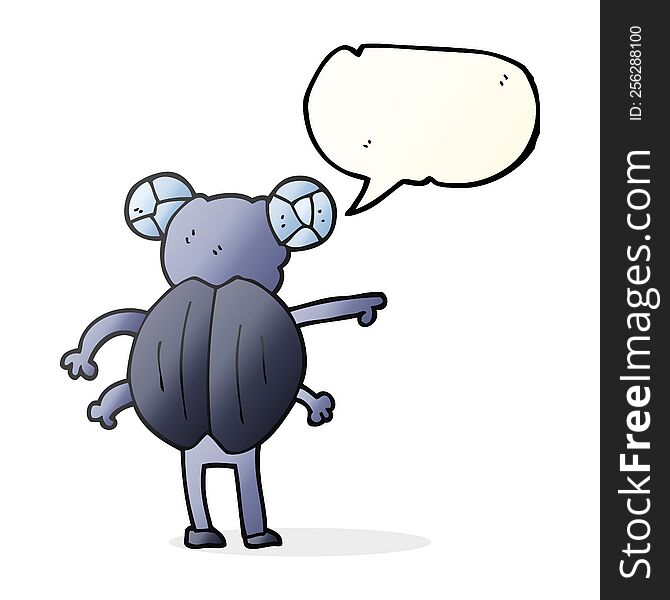 freehand drawn speech bubble cartoon pointing insect