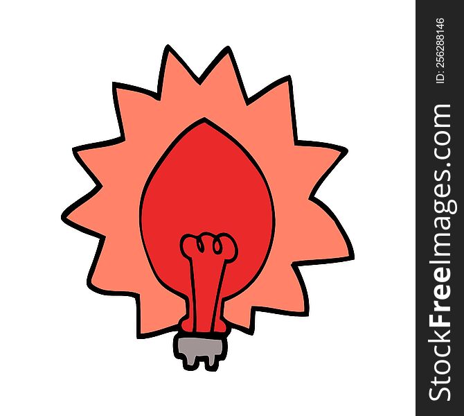 cartoon doodle light bulb