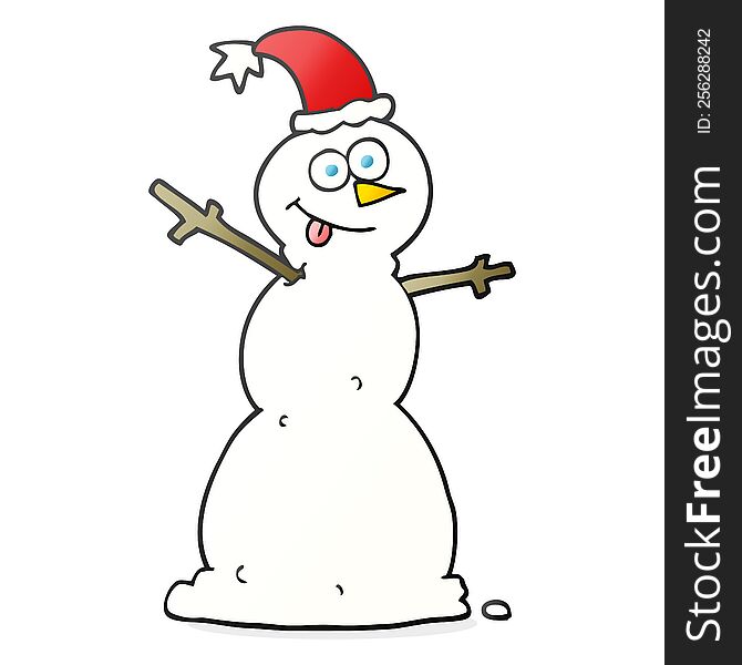 freehand drawn cartoon snowman