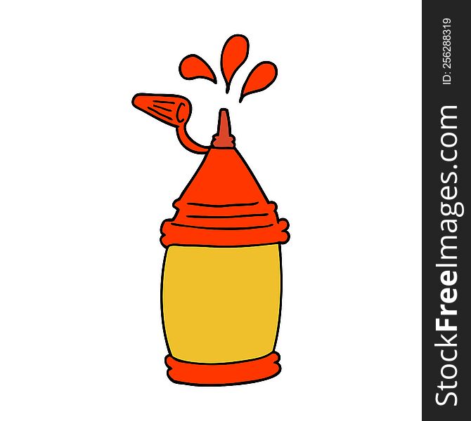 cartoon ketchup bottle