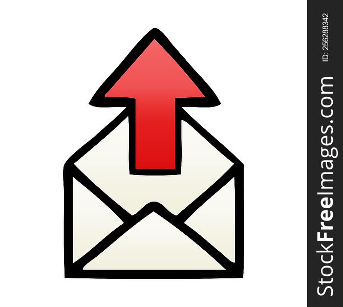 gradient shaded cartoon of a email sign