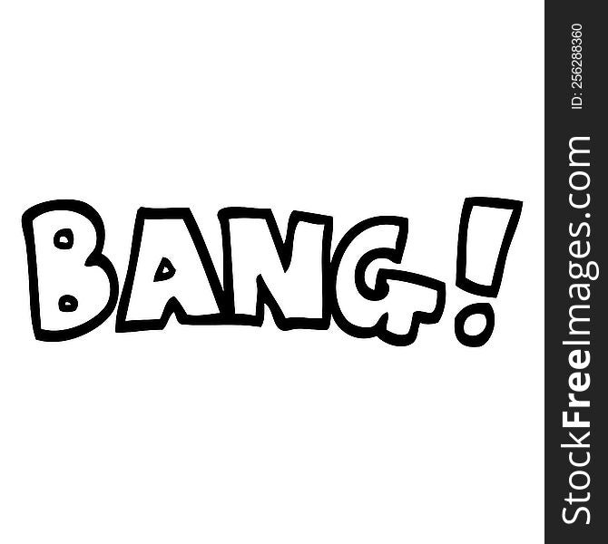 black and white cartoon word bang