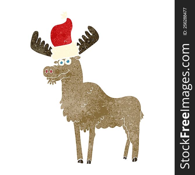 Retro Cartoon Christmas Moose