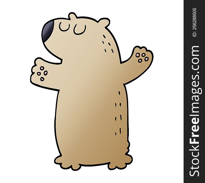 cartoon doodle bear standing