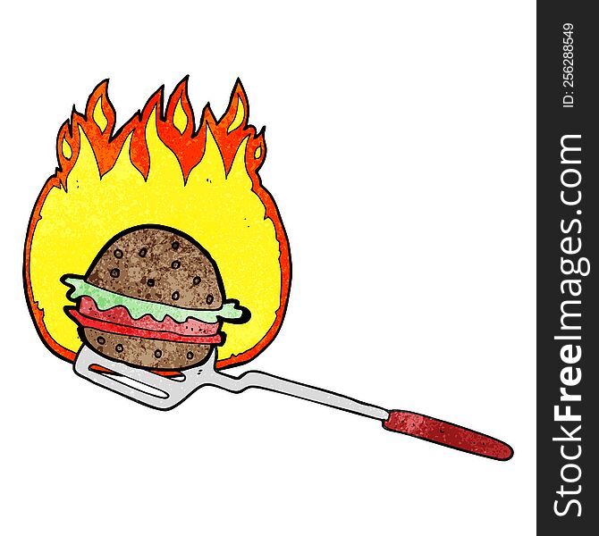 Textured Cartoon Cooking Burger