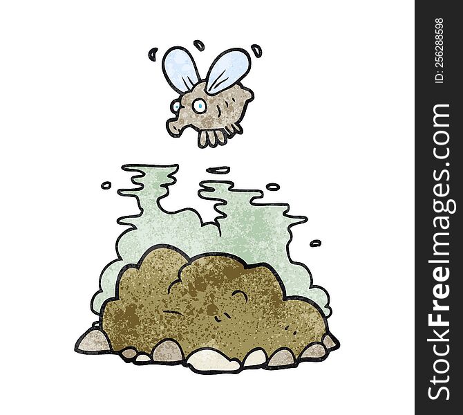Textured Cartoon Fly And Manure
