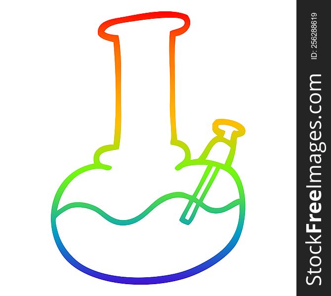 rainbow gradient line drawing of a cartoon water pipe