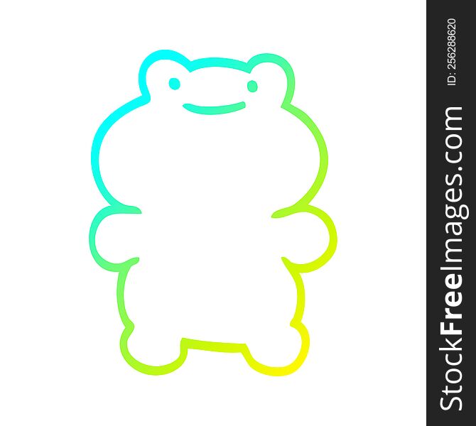 cold gradient line drawing cartoon frog