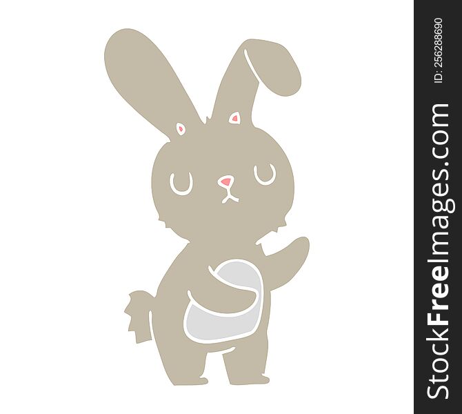 Cute Flat Color Style Cartoon Rabbit