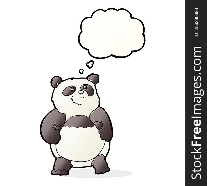 cartoon panda with thought bubble