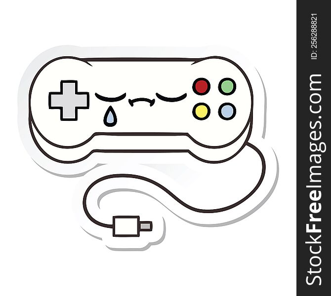 Sticker Of A Cute Cartoon Game Controller