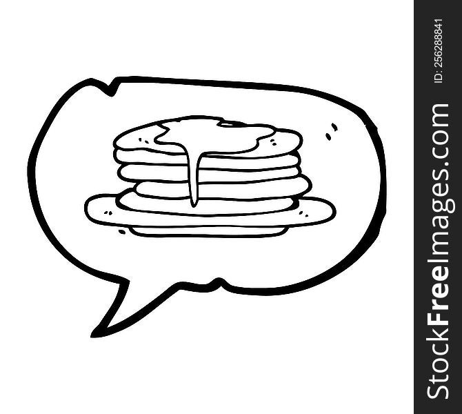 freehand drawn speech bubble cartoon stack of pancakes