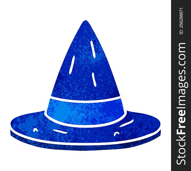 retro cartoon doodle of a witches hat