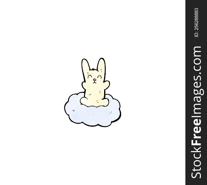 cartoon rabbit on cloud