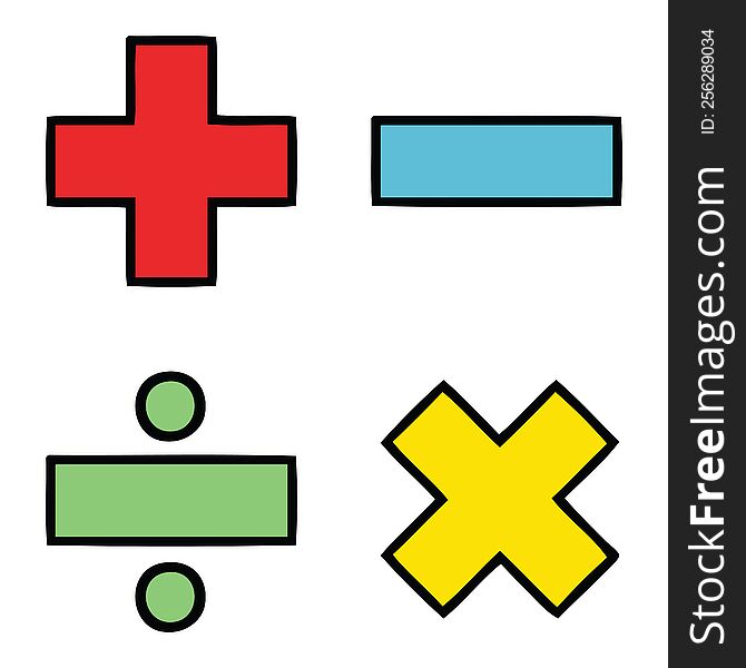 cute cartoon of a math symbols. cute cartoon of a math symbols