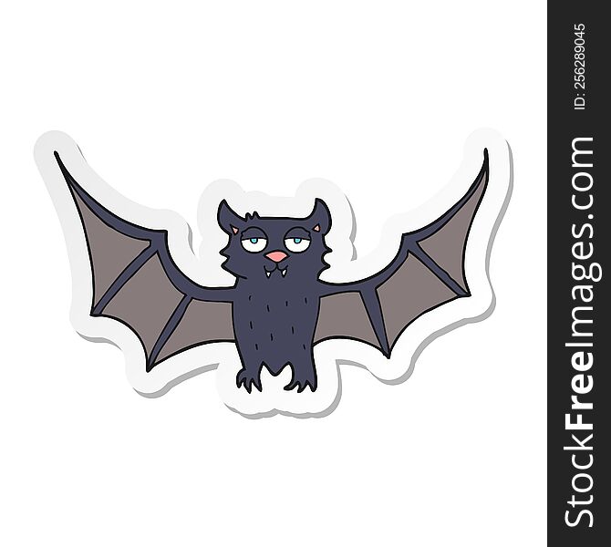 sticker of a cartoon halloween bat