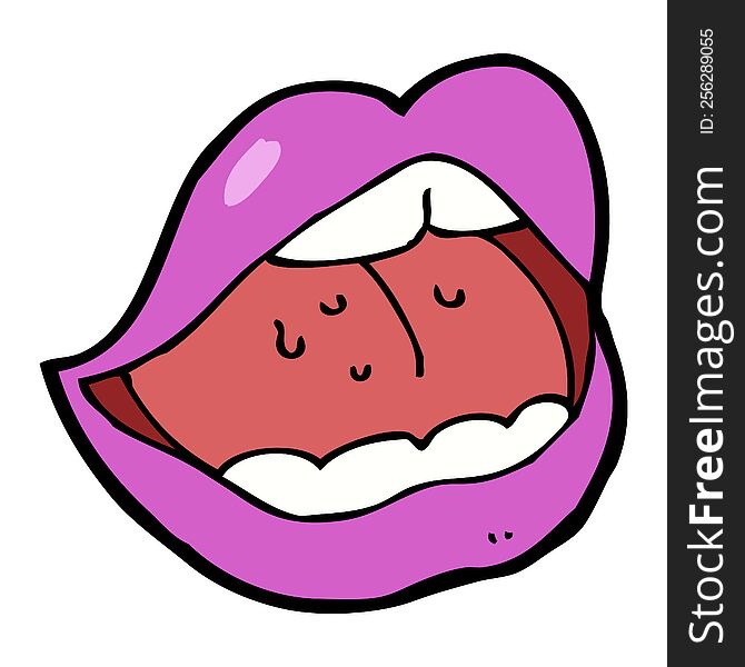 cartoon pink mouth