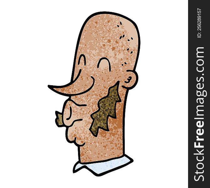 cartoon doodle man with muttonchop facial hair