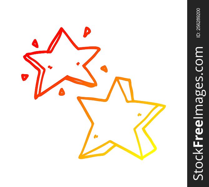 Warm Gradient Line Drawing Cartoon Star