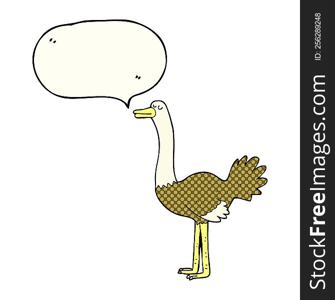 Comic Book Speech Bubble Cartoon Ostrich
