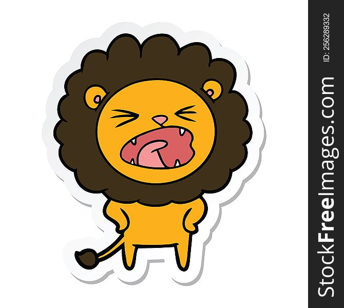 Sticker Of A Cartoon Lion