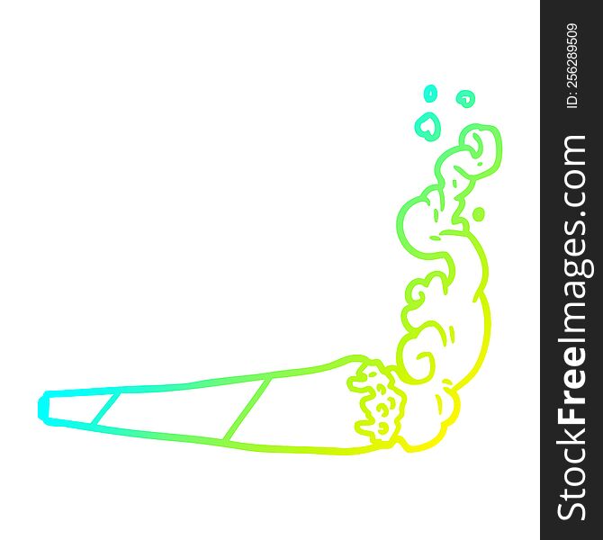 cold gradient line drawing of a marijuana joint