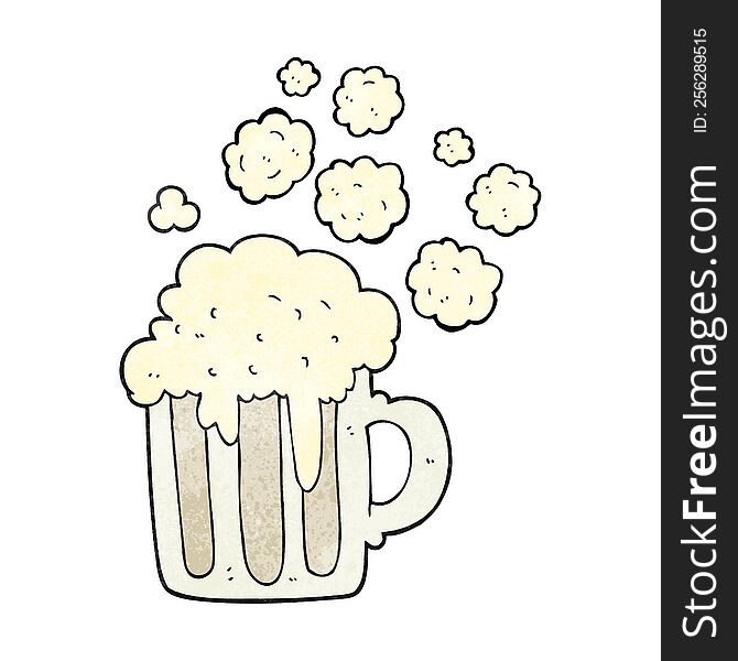 freehand textured cartoon foamy beer