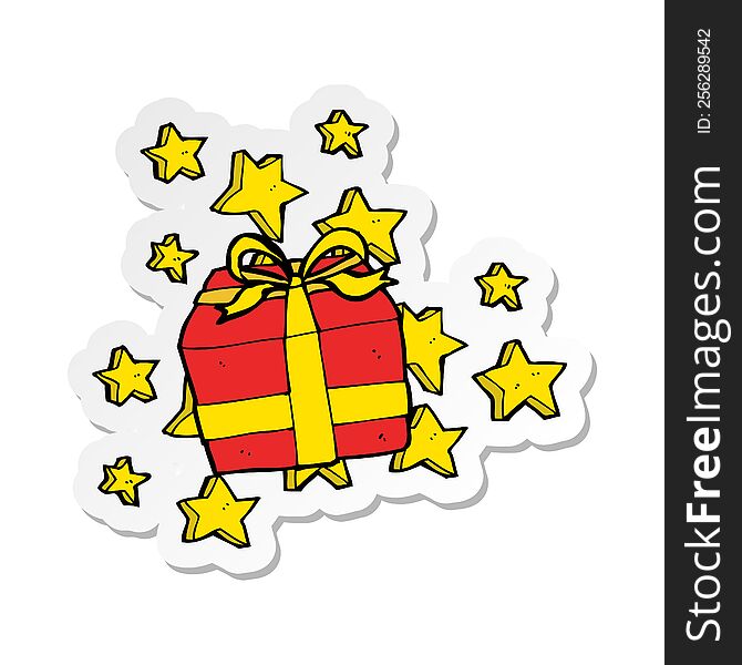 Sticker Of A Cartoon Christmas Presents