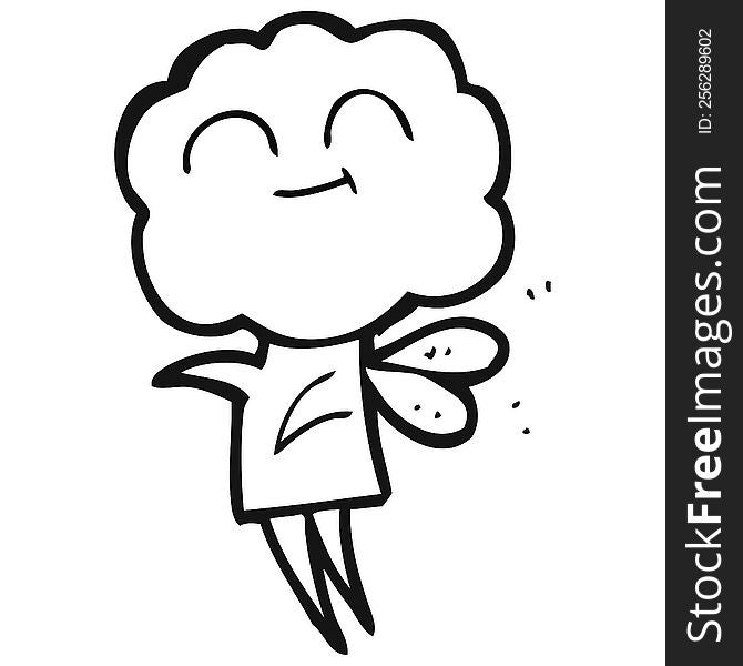 Black And White Cartoon Cute Cloud Head Imp