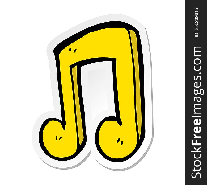 sticker of a cartoon musical note