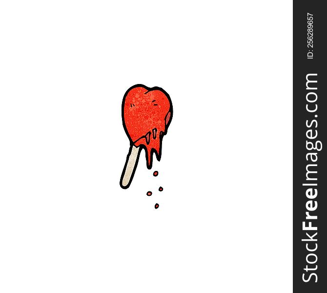 Melting Heart Ice Lolly Cartoon