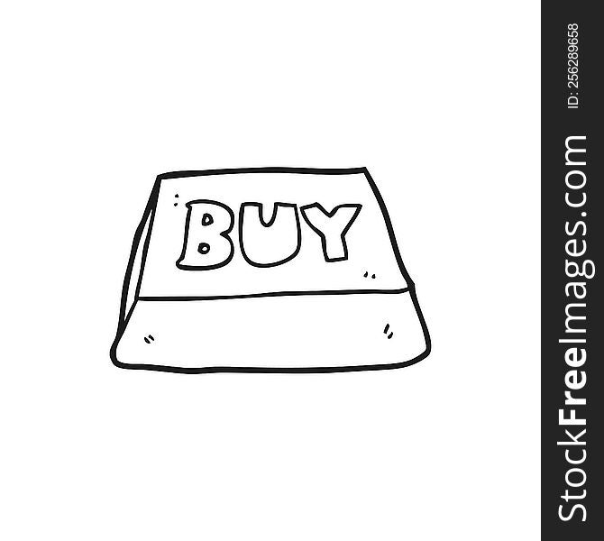 black and white cartoon computer key buy symbol