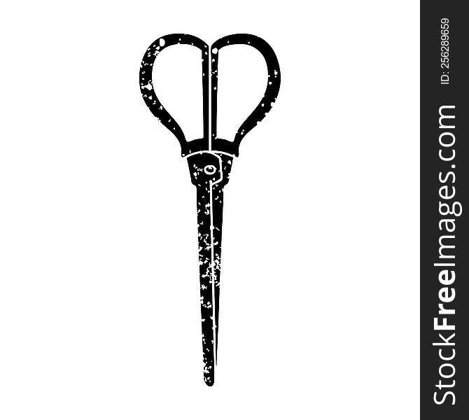 Quirky Distressed Symbol Scissors