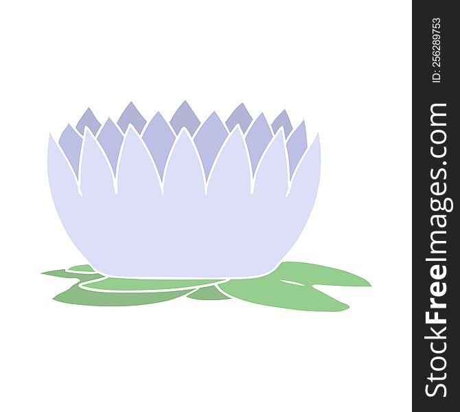 Flat Color Style Cartoon Waterlily