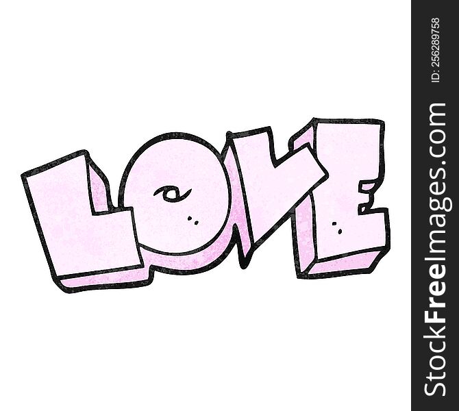 Textured Cartoon Love Sign